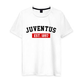 Мужская футболка хлопок с принтом FC Juventus Est. 1897 , 100% хлопок | прямой крой, круглый вырез горловины, длина до линии бедер, слегка спущенное плечо. | fc juventus | juventus | ювентус