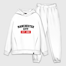 Мужской костюм хлопок OVERSIZE с принтом FC Manchester City Est. 1880 ,  |  | Тематика изображения на принте: fc manchester city | манчестр сити | фк манчестер сити