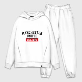 Мужской костюм хлопок OVERSIZE с принтом FC Manchester United Est. 1878 ,  |  | Тематика изображения на принте: fc manchester united | manchester united | манчестер юнайтед