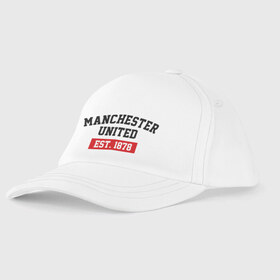 Детская бейсболка с принтом FC Manchester United Est 1878 , 100% хлопок | классический козырек, металлическая застежка-регулятор размера | Тематика изображения на принте: fc manchester united | manchester united | манчестер юнайтед