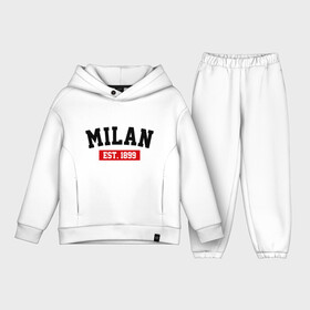 Детский костюм хлопок Oversize с принтом FC Milan Est. 1899 ,  |  | fc milan | fc милан | milan | милан | фк милан