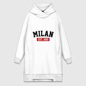 Платье-худи хлопок с принтом FC Milan Est. 1899 ,  |  | fc milan | fc милан | milan | милан | фк милан