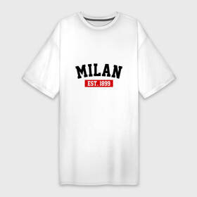 Платье-футболка хлопок с принтом FC Milan Est. 1899 ,  |  | fc milan | fc милан | milan | милан | фк милан