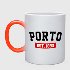 Кружка хамелеон с принтом FC Porto Est. 1893 , керамика | меняет цвет при нагревании, емкость 330 мл | fc porto | porto | порто | фк порто