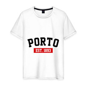 Мужская футболка хлопок с принтом FC Porto Est. 1893 , 100% хлопок | прямой крой, круглый вырез горловины, длина до линии бедер, слегка спущенное плечо. | fc porto | porto | порто | фк порто