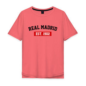 Мужская футболка хлопок Oversize с принтом FC Real Madrid Est. 1902 , 100% хлопок | свободный крой, круглый ворот, “спинка” длиннее передней части | fc real madrid | fc real madrid est 1902 | real madrid | реал мадрид | фк реал мадрид