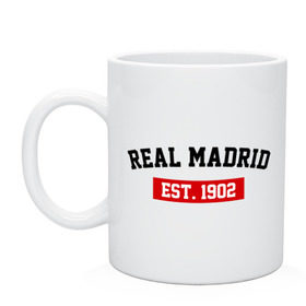 Кружка с принтом FC Real Madrid Est. 1902 , керамика | объем — 330 мл, диаметр — 80 мм. Принт наносится на бока кружки, можно сделать два разных изображения | fc real madrid | fc real madrid est 1902 | real madrid | реал мадрид | фк реал мадрид