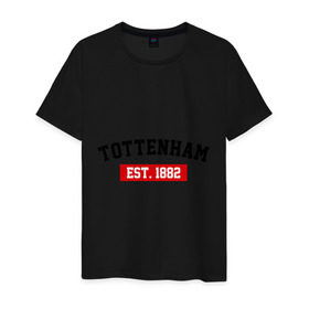 Мужская футболка хлопок с принтом FC Tottenham Est. 1882 , 100% хлопок | прямой крой, круглый вырез горловины, длина до линии бедер, слегка спущенное плечо. | fc tottenham | tottenham | тотенхем | фк тотенхем