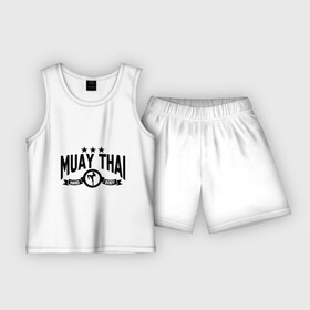 Детская пижама с шортами хлопок с принтом Muay thai boxing (Тайский бокс) ,  |  | Тематика изображения на принте: муай тай