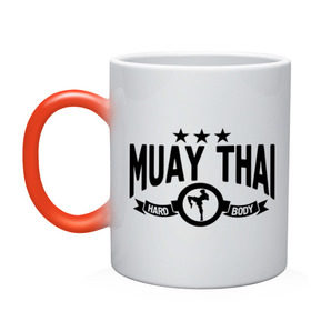 Кружка хамелеон с принтом Muay thai boxing (Тайский бокс) , керамика | меняет цвет при нагревании, емкость 330 мл | муай тай