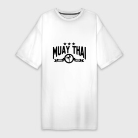 Платье-футболка хлопок с принтом Muay thai boxing (Тайский бокс) ,  |  | муай тай