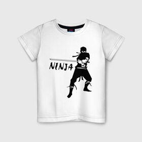 Детская футболка хлопок с принтом Ninja (ниндзя) , 100% хлопок | круглый вырез горловины, полуприлегающий силуэт, длина до линии бедер | 