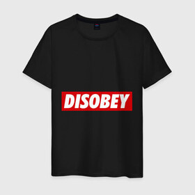 Мужская футболка хлопок с принтом Disobey , 100% хлопок | прямой крой, круглый вырез горловины, длина до линии бедер, слегка спущенное плечо. | obey | swag | swag style | обей | одежда сваг | сваг | сваг стиль | свег | свог | свэг
