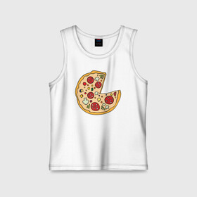 Детская майка хлопок с принтом Пицца парная ,  |  | Тематика изображения на принте: pizza | влюбленным | для влюбленных | для двоих | для пар | парные | пицца