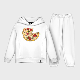 Детский костюм хлопок Oversize с принтом Пицца парная ,  |  | Тематика изображения на принте: pizza | влюбленным | для влюбленных | для двоих | для пар | парные | пицца