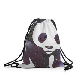 Рюкзак-мешок 3D с принтом Panda space , 100% полиэстер | плотность ткани — 200 г/м2, размер — 35 х 45 см; лямки — толстые шнурки, застежка на шнуровке, без карманов и подкладки | панда