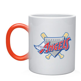 Кружка хамелеон с принтом Angels of Anaheim , керамика | меняет цвет при нагревании, емкость 330 мл | baseball | los angeles angels of anaheim | бейсбол | спорт