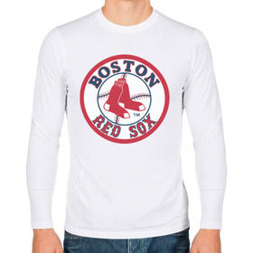 Мужской лонгслив хлопок с принтом Boston Red Sox , 100% хлопок |  | baseball | boston red sox | бейсбол | бостон | красные носки | ред сокс | спорт