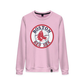 Женский свитшот хлопок с принтом Boston Red Sox , 100% хлопок | прямой крой, круглый вырез, на манжетах и по низу широкая трикотажная резинка  | baseball | boston red sox | бейсбол | бостон | красные носки | ред сокс | спорт