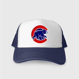 Кепка тракер с сеткой с принтом Chicago Cubs logo , трикотажное полотно; задняя часть — сетка | длинный козырек, универсальный размер, пластиковая застежка | baseball | chicago cubs bear | бейсбол | спорт | чикаго