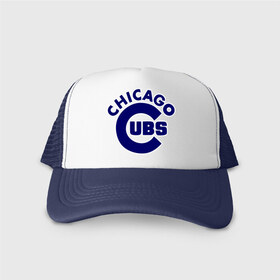 Кепка тракер с сеткой с принтом Chicago Cubs logotype , трикотажное полотно; задняя часть — сетка | длинный козырек, универсальный размер, пластиковая застежка | baseball | chicago cubs bear | бейсбол | спорт | чикаго