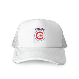 Кепка тракер с сеткой с принтом Chicago Cubs лого , трикотажное полотно; задняя часть — сетка | длинный козырек, универсальный размер, пластиковая застежка | baseball | chicago cubs bear | бейсбол | спорт | чикаго