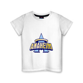 Детская футболка хлопок с принтом Los Angeles Angels of Anaheim , 100% хлопок | круглый вырез горловины, полуприлегающий силуэт, длина до линии бедер | baseball | los angeles angels of anaheim | бейсбол | спорт