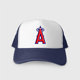 Кепка тракер с сеткой с принтом Los Angeles Angels of Anaheim logo , трикотажное полотно; задняя часть — сетка | длинный козырек, универсальный размер, пластиковая застежка | baseball | los angeles angels of anaheim | бейсбол | спорт