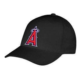 Бейсболка с принтом Los Angeles Angels of Anaheim logo , 100% хлопок | классический козырек, металлическая застежка-регулятор размера | baseball | los angeles angels of anaheim | бейсбол | спорт