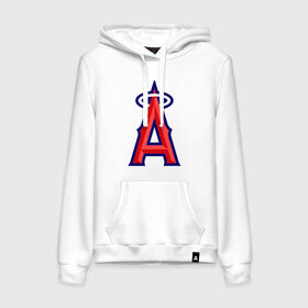 Женская толстовка хлопок с принтом Los Angeles Angels of Anaheim logo , френч-терри, мягкий теплый начес внутри (100% хлопок) | карман-кенгуру, эластичные манжеты и нижняя кромка, капюшон с подкладом и шнурком | baseball | los angeles angels of anaheim | бейсбол | спорт