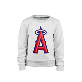 Детский свитшот хлопок с принтом Los Angeles Angels of Anaheim logo , 100% хлопок | круглый вырез горловины, эластичные манжеты, пояс и воротник | baseball | los angeles angels of anaheim | бейсбол | спорт