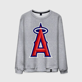 Мужской свитшот хлопок с принтом Los Angeles Angels of Anaheim logo , 100% хлопок |  | baseball | los angeles angels of anaheim | бейсбол | спорт