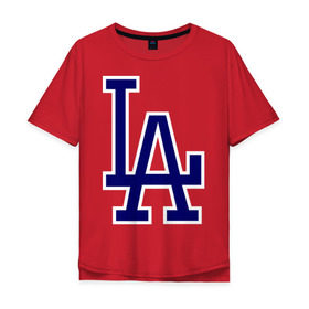 Мужская футболка хлопок Oversize с принтом Los Angeles Dodgers logo , 100% хлопок | свободный крой, круглый ворот, “спинка” длиннее передней части | baseball | la | los angeles dodgers | бейсбол | лос анджелес доджерс | спорт