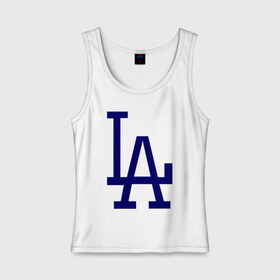 Женская майка хлопок с принтом Los Angeles Dodgers logo , 95% хлопок, 5% эластан |  | baseball | la | los angeles dodgers | бейсбол | лос анджелес доджерс | спорт