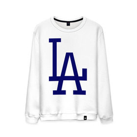 Мужской свитшот хлопок с принтом Los Angeles Dodgers logo , 100% хлопок |  | baseball | la | los angeles dodgers | бейсбол | лос анджелес доджерс | спорт