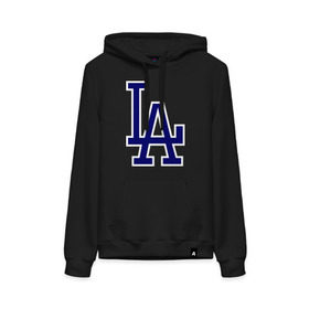 Женская толстовка хлопок с принтом Los Angeles Dodgers logo , френч-терри, мягкий теплый начес внутри (100% хлопок) | карман-кенгуру, эластичные манжеты и нижняя кромка, капюшон с подкладом и шнурком | Тематика изображения на принте: baseball | la | los angeles dodgers | бейсбол | лос анджелес доджерс | спорт