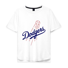 Мужская футболка хлопок Oversize с принтом Los Angeles Dodgers logotype , 100% хлопок | свободный крой, круглый ворот, “спинка” длиннее передней части | Тематика изображения на принте: baseball | los angeles dodgers | бейсбол | лос анджелес доджерс | спорт