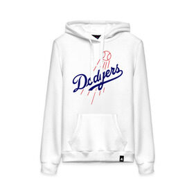 Женская толстовка хлопок с принтом Los Angeles Dodgers logotype , френч-терри, мягкий теплый начес внутри (100% хлопок) | карман-кенгуру, эластичные манжеты и нижняя кромка, капюшон с подкладом и шнурком | baseball | los angeles dodgers | бейсбол | лос анджелес доджерс | спорт