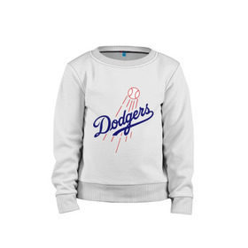 Детский свитшот хлопок с принтом Los Angeles Dodgers logotype , 100% хлопок | круглый вырез горловины, эластичные манжеты, пояс и воротник | baseball | los angeles dodgers | бейсбол | лос анджелес доджерс | спорт