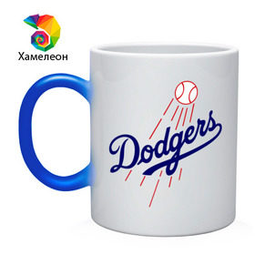 Кружка хамелеон с принтом Los Angeles Dodgers logotype , керамика | меняет цвет при нагревании, емкость 330 мл | baseball | los angeles dodgers | бейсбол | лос анджелес доджерс | спорт