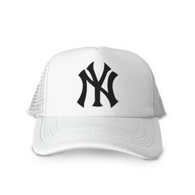 Кепка тракер с сеткой с принтом New York Yankees , трикотажное полотно; задняя часть — сетка | длинный козырек, универсальный размер, пластиковая застежка | baseball | new york yankees | бейсбол | нью йорк янкиз | спорт | янки