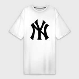 Платье-футболка хлопок с принтом New York Yankees ,  |  | baseball | new york yankees | бейсбол | нью йорк янкиз | спорт | янки