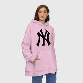 Худи SuperOversize хлопок с принтом New York Yankees , 70% хлопок, 30% полиэстер, мягкий начес внутри | карман-кенгуру, эластичная резинка на манжетах и по нижней кромке, двухслойный капюшон
 | baseball | new york yankees | бейсбол | нью йорк янкиз | спорт | янки