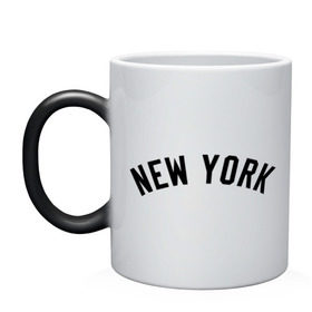 Кружка хамелеон с принтом New York Yankees logotype , керамика | меняет цвет при нагревании, емкость 330 мл | baseball | new york yankees | бейсбол | нью йорк янкиз | спорт | янки