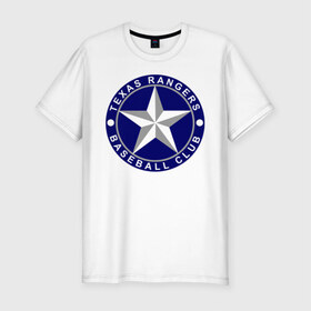 Мужская футболка премиум с принтом Texas Rangers Baseball Club , 92% хлопок, 8% лайкра | приталенный силуэт, круглый вырез ворота, длина до линии бедра, короткий рукав | baseball | texas rangers | бейсбол | спорт | техас рейнджерс