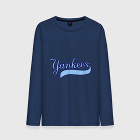 Мужской лонгслив хлопок с принтом Yankees , 100% хлопок |  | baseball | major league basebal | mlb | ny | staten island | yankees | америка | бейсбол | бита | главная лига бейсбола | нью йорк янкиз | статен айленд | сша | янки