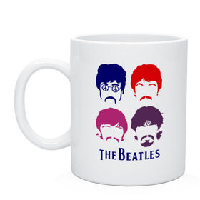 Кружка с принтом The Beatles faces , керамика | объем — 330 мл, диаметр — 80 мм. Принт наносится на бока кружки, можно сделать два разных изображения | beatles | the beatles | the beatles faces | бителс