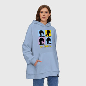 Худи SuperOversize хлопок с принтом The Beatles pop art , 70% хлопок, 30% полиэстер, мягкий начес внутри | карман-кенгуру, эластичная резинка на манжетах и по нижней кромке, двухслойный капюшон
 | beatles | the beatles | the beatles pop art | бителс