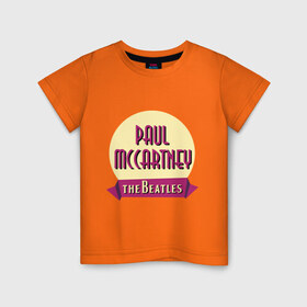 Детская футболка хлопок с принтом Paul McCartney The Beatles , 100% хлопок | круглый вырез горловины, полуприлегающий силуэт, длина до линии бедер | beatles | paul mccartney the beatles | the beatles | бителс