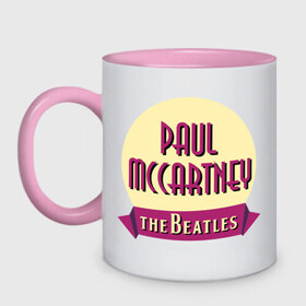 Кружка двухцветная с принтом Paul McCartney The Beatles , керамика | объем — 330 мл, диаметр — 80 мм. Цветная ручка и кайма сверху, в некоторых цветах — вся внутренняя часть | beatles | paul mccartney the beatles | the beatles | бителс